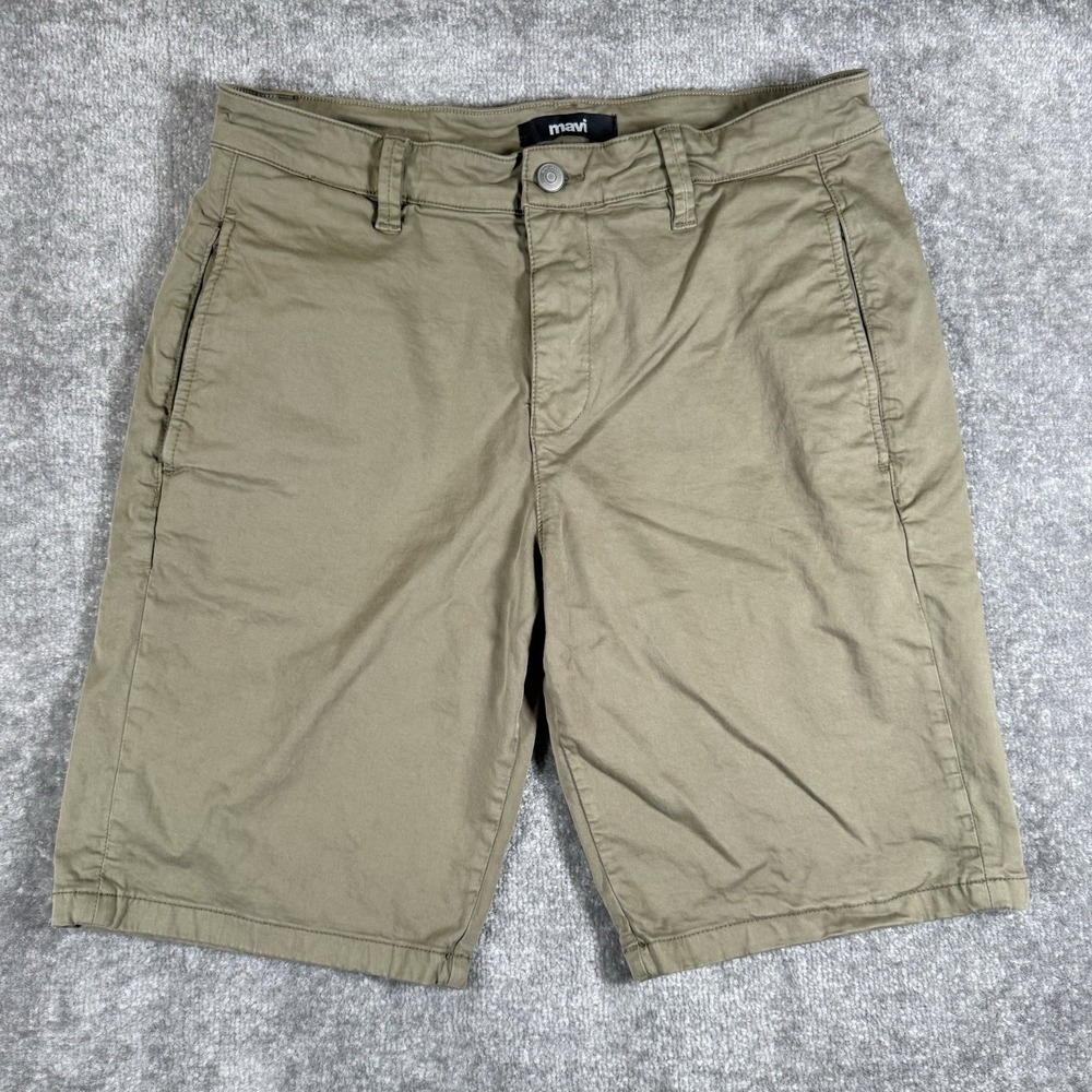 Mavi Shorts Men's 34 Green Mike Chino Stretch Twill 10" Inseam